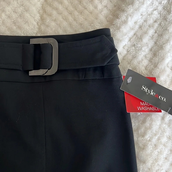 Style and Co Stretch LA Style Onyx Black Knee Length Skirt Size 12 NWT - Picture 9 of 9